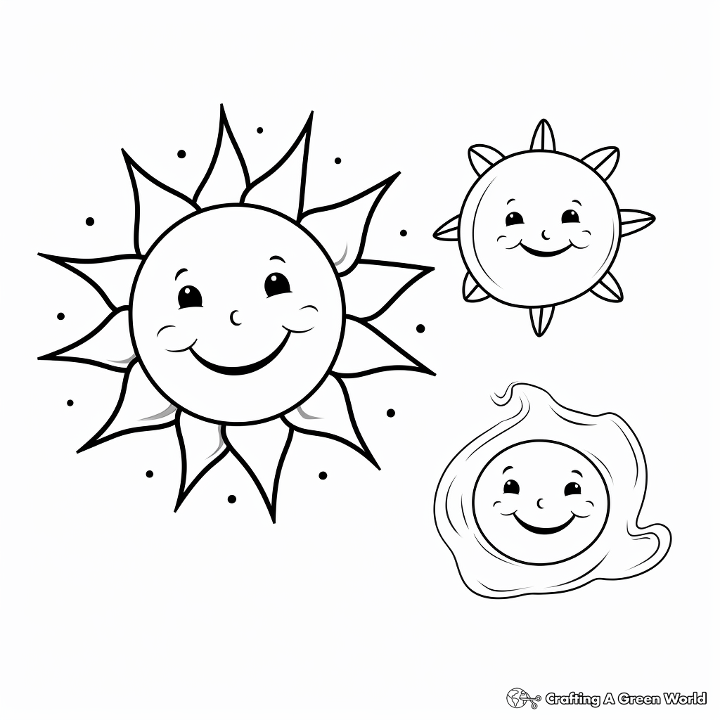 Sun moon and stars coloring pages