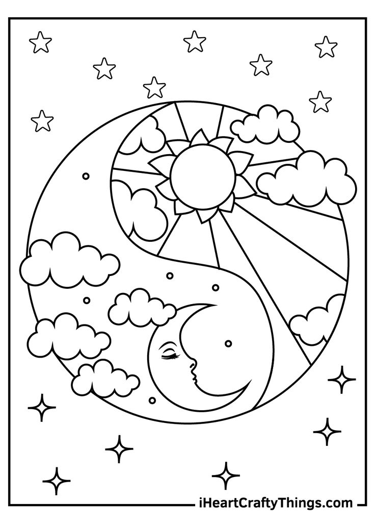 Sun and moon coloring pages moon coloring pages sun coloring pages star coloring pages