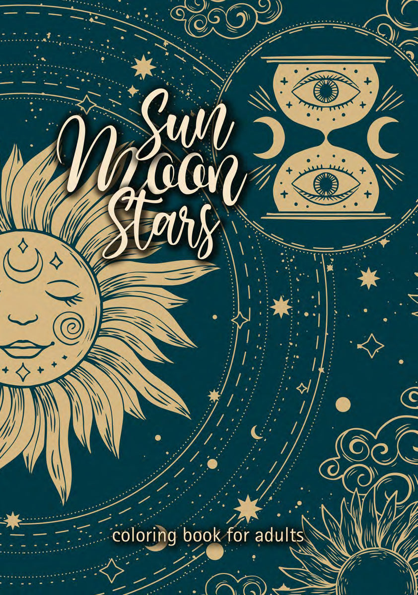 Sun moon stars celestial coloring book for adults digital â monsoon publishing usa