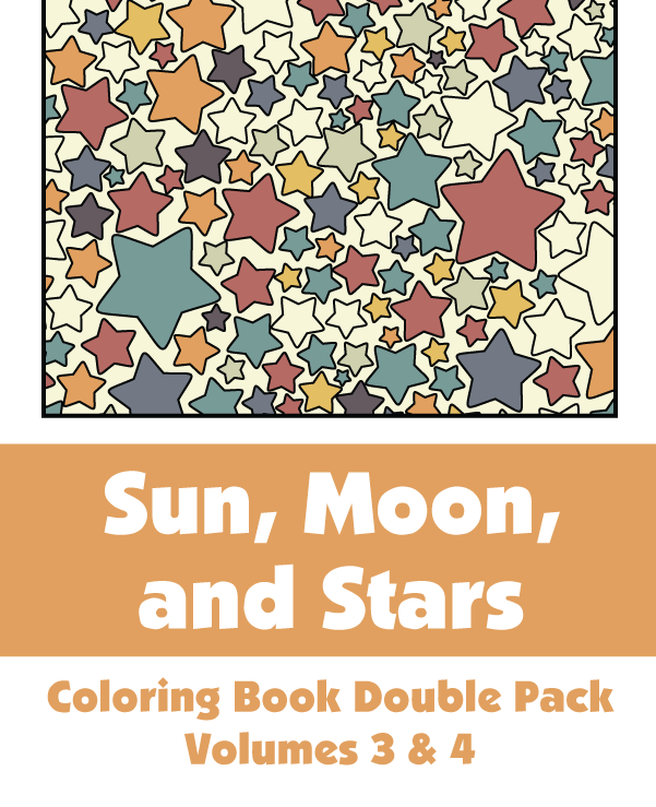 Sun moon and stars coloring book double pack volumes