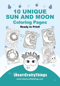 Sun and moon coloring pages â i heart crafty things