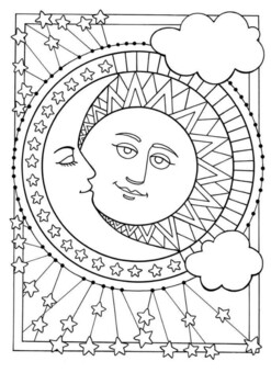 Stylised sun moon stars coloring by mrfitz tpt