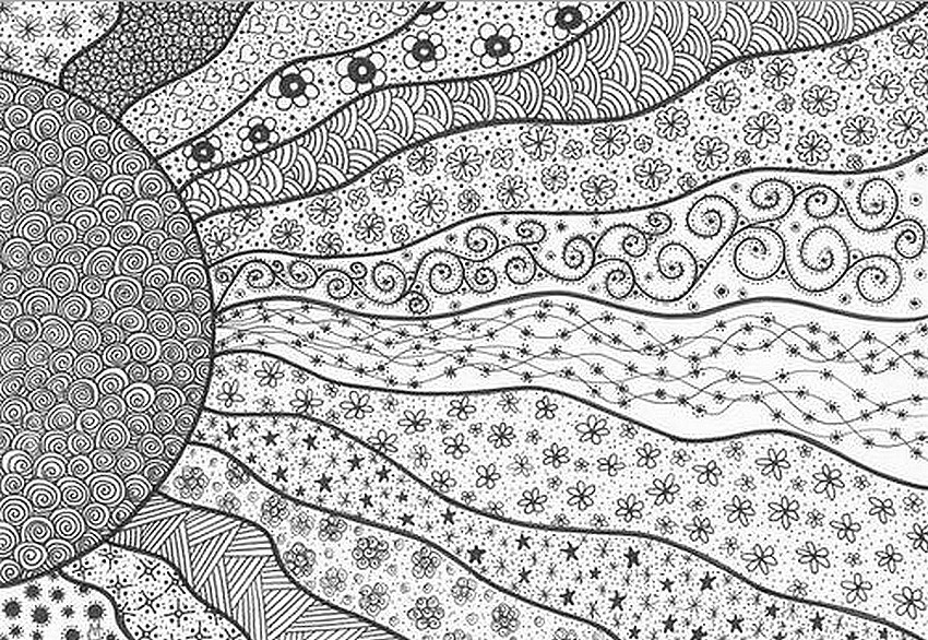 Art therapy coloring page moon sun stars sun