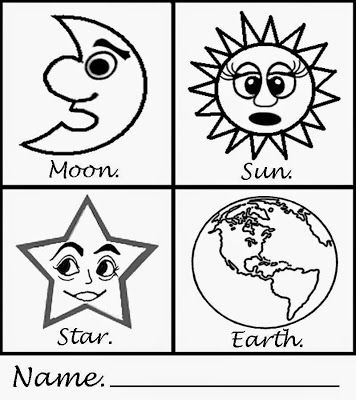 Image result for sun moon stars coloring sheet kinder kindergarten activities easy activities plant activities