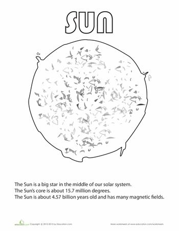 Sun coloring page worksheet education sun coloring pages coloring pages space activities for kids