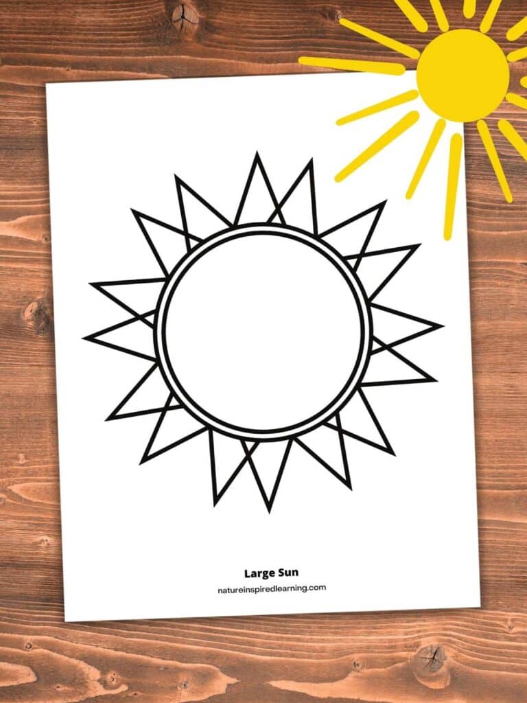 Bright sun coloring pages for kids
