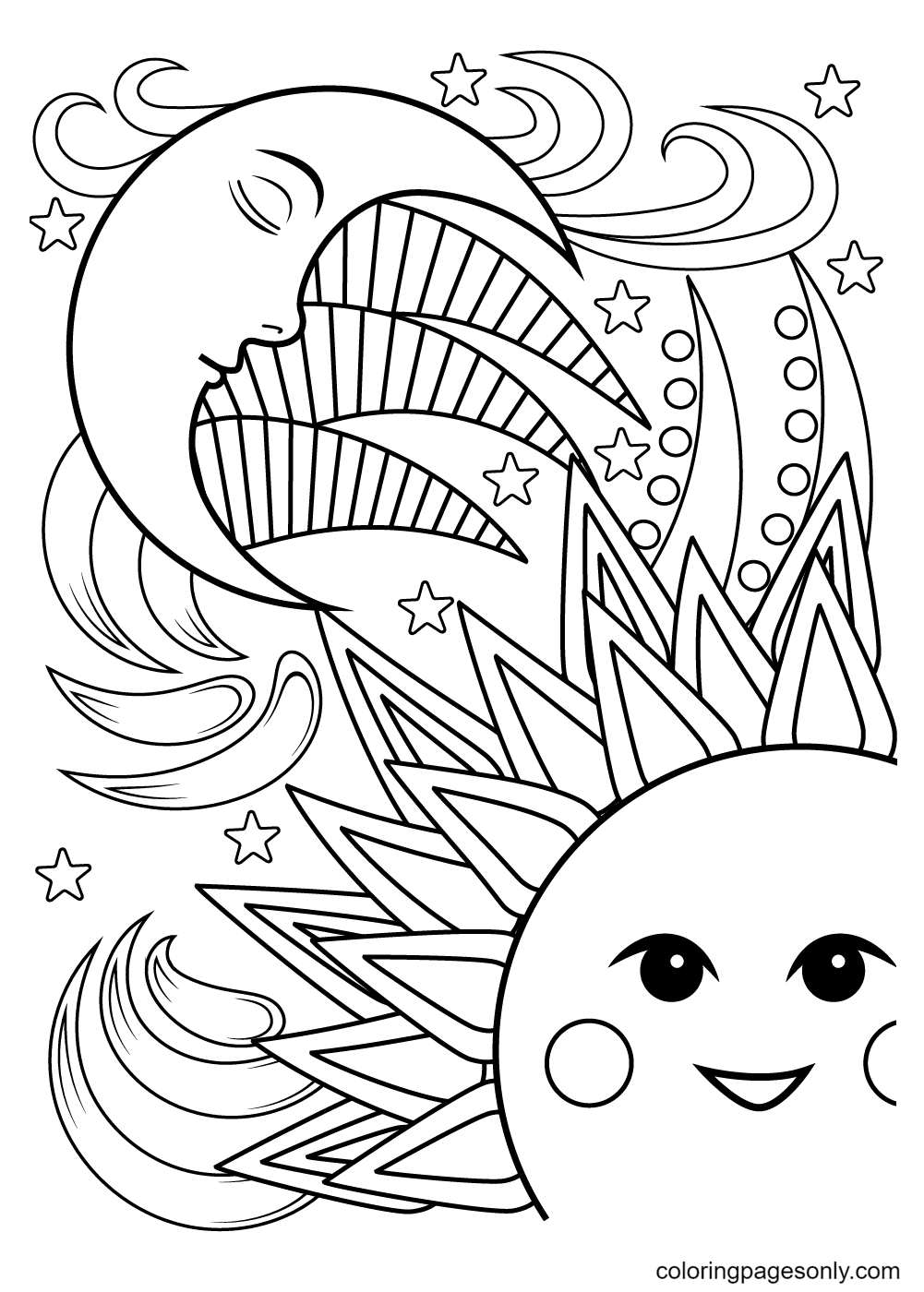 Sun coloring pages printable for free download