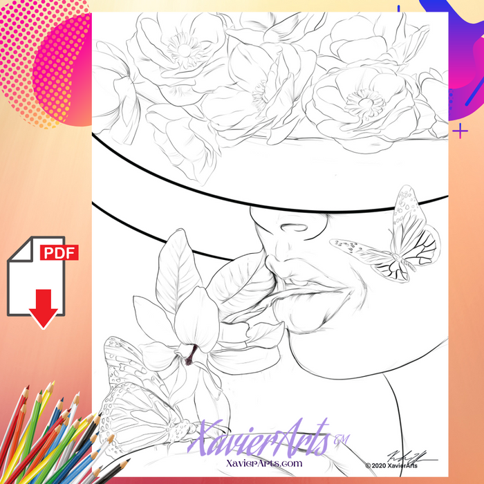 Sun hat coloring sheet â
