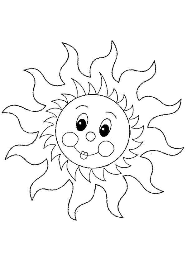 Free online sun colouring page