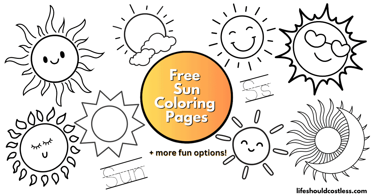 Sun coloring pages free printable pdf templates