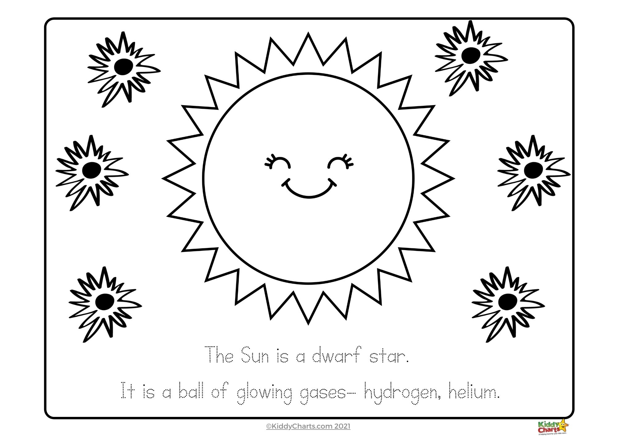 Kawaii coloring pages the solar system
