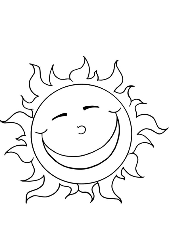 Coloring pages smiling sun coloring page