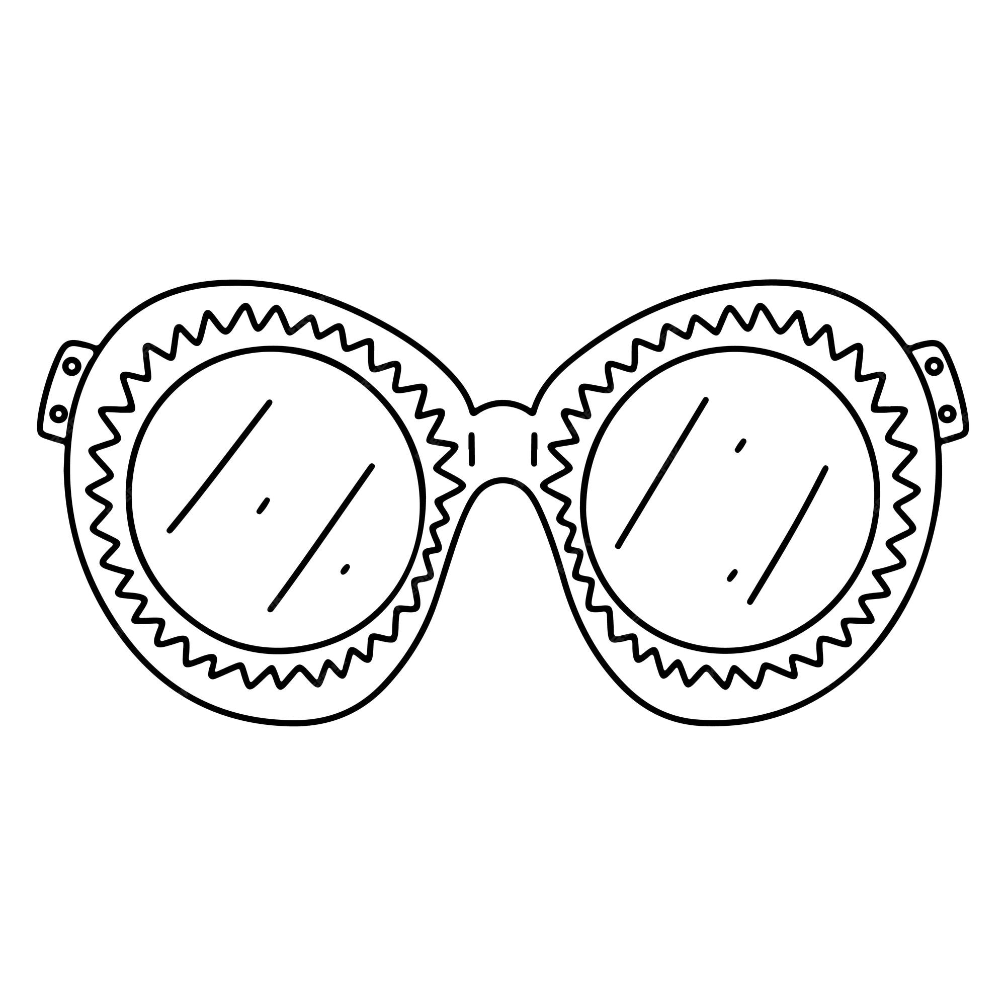 Premium vector sun glasses in hand draw doodle style isolated on a white background vector stock illustration