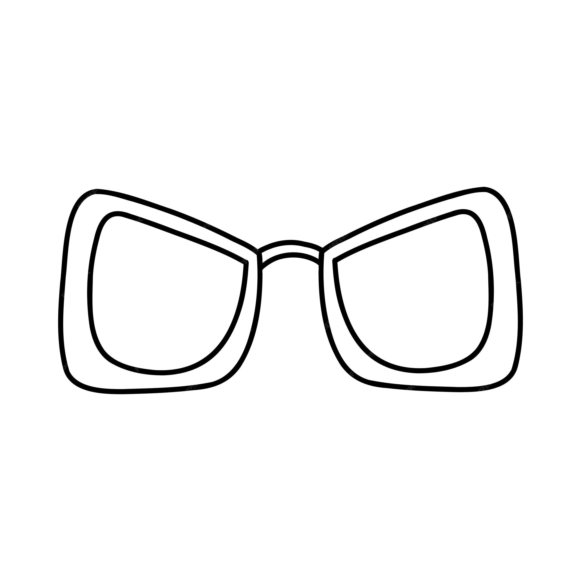Premium vector hand drawn doodle glasses vector sketch illustration of black outline eyeglasses linear icon sunglasses for print coloring page design logo