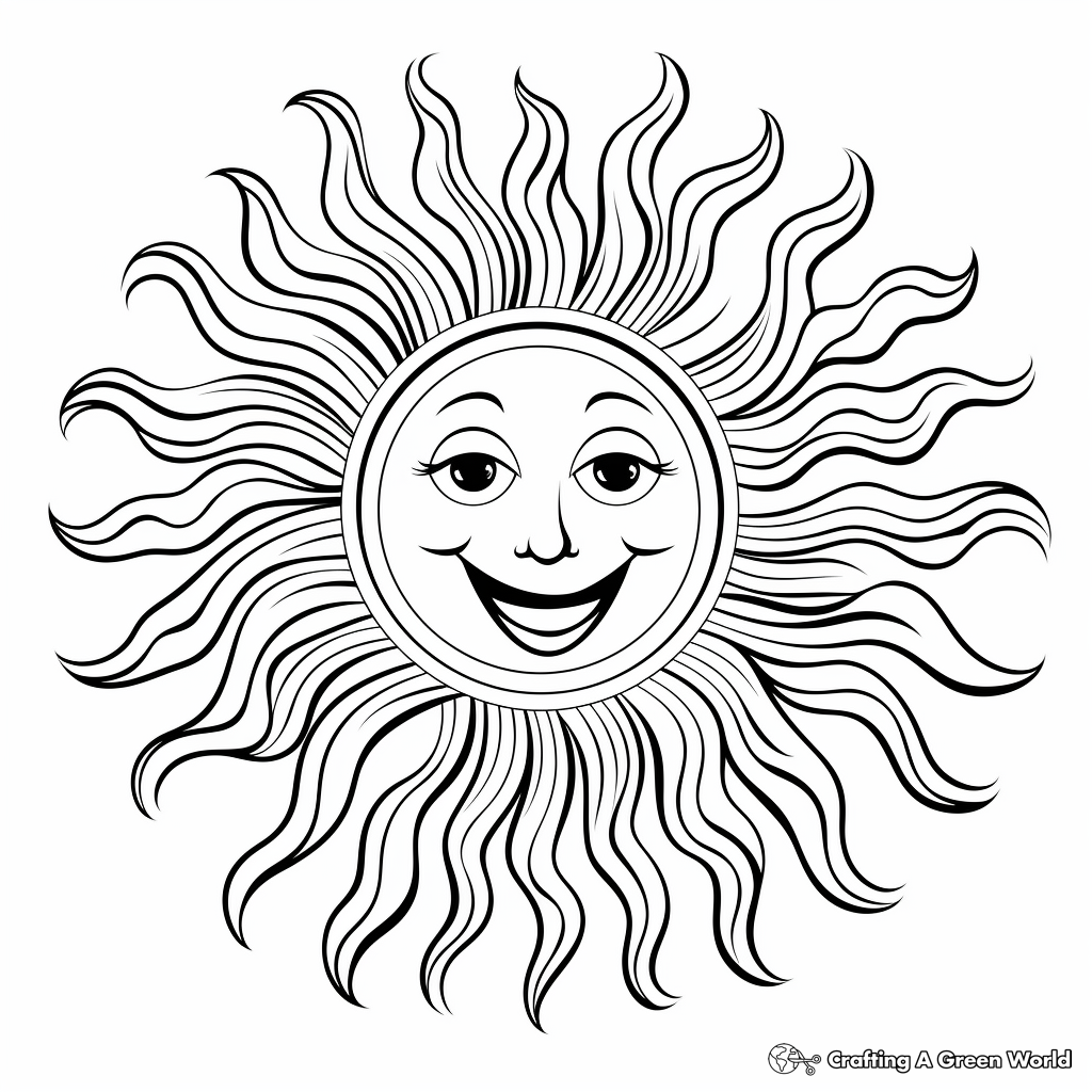 Sun coloring pages