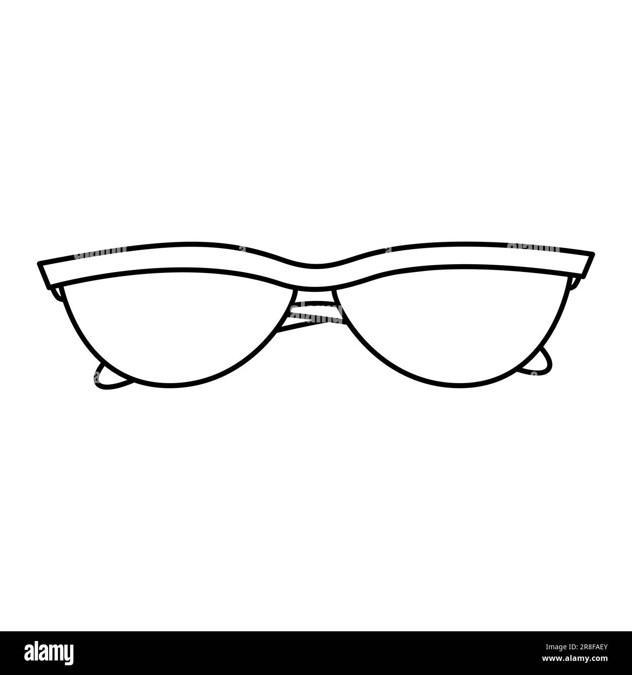 Sunglasses summertime accessory eye protection from sun doodle style flat vector outline illustration for kids coloring book stock vector image art
