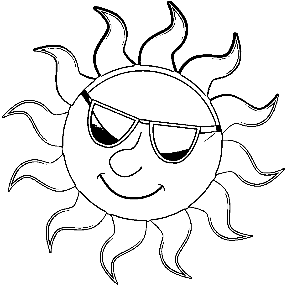 Sun with sunglasses coloring page sol para colorear pãginas para colorear de verano pãginas para colorear