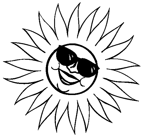 Coloring page sun with sunglasses to color online