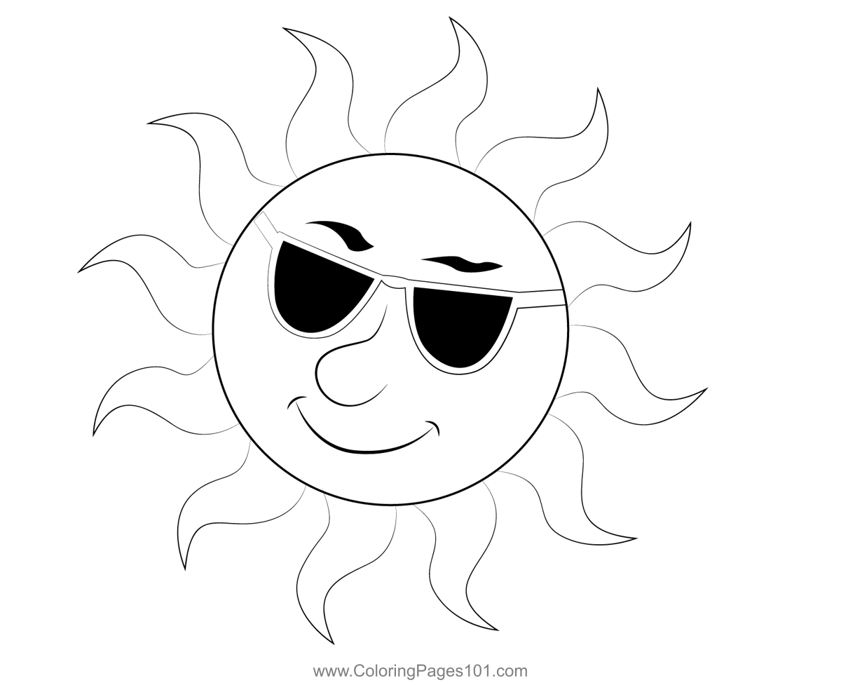 Sun wearing sunglasses coloring page planet coloring pages coloring pages coloring pages for kids