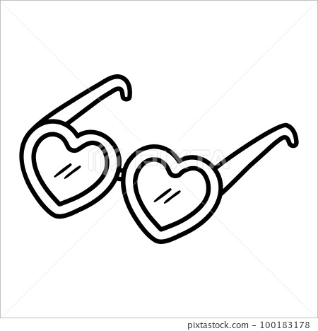 Vector black and white sunglasses outline