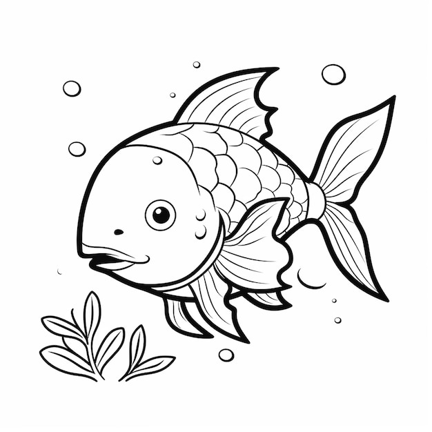 Premium ai image mola mola ocean sunfish cute designs cute cute coloring book kawaii line art