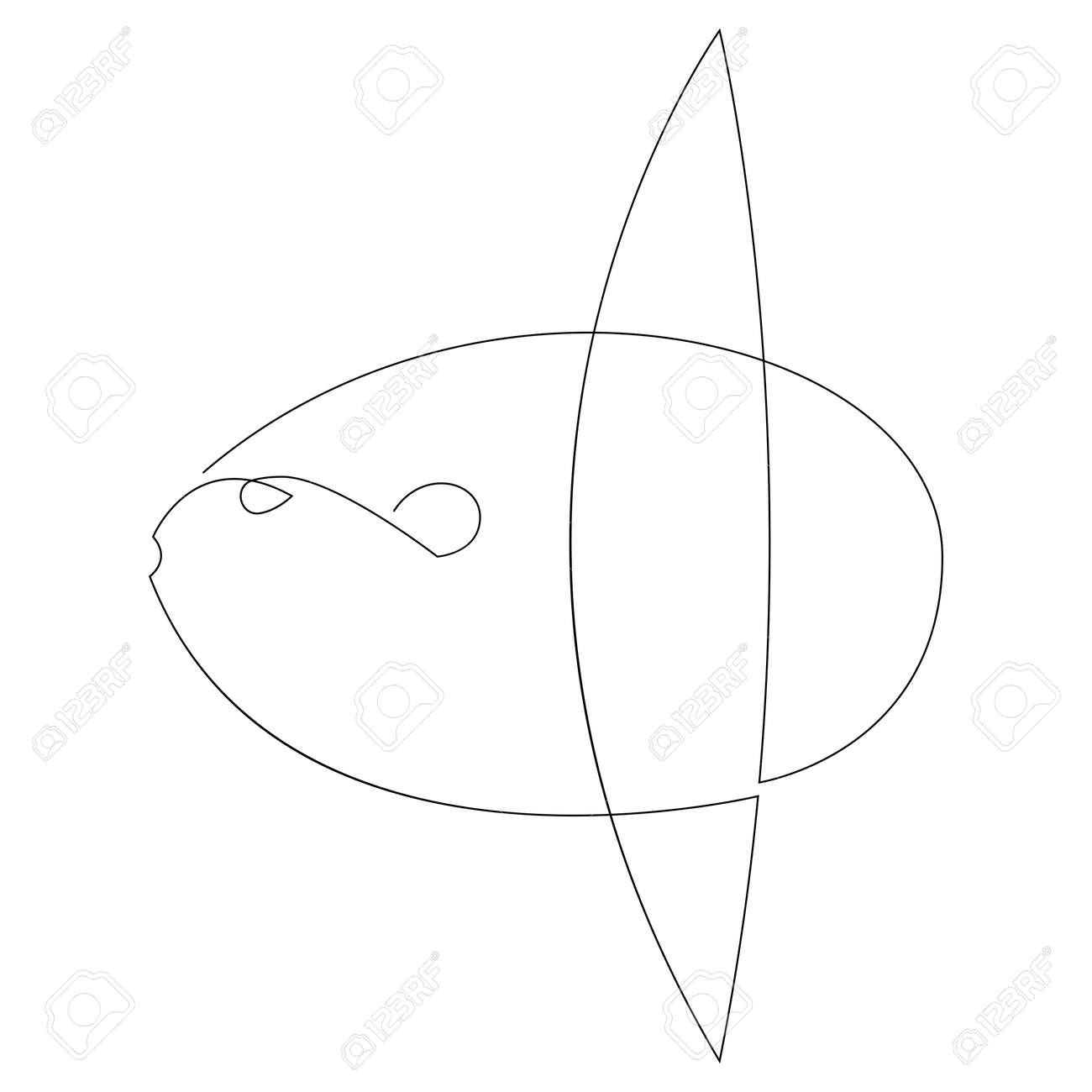 Black and white vector illustration for coloring book cartoon mola mola or sun fish underwater world royalty free svg cliparts vectors and stock illustration image