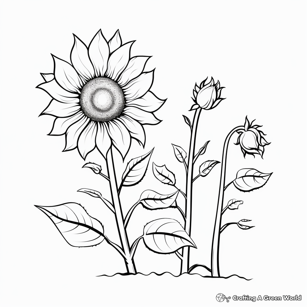 Sunflower coloring pages