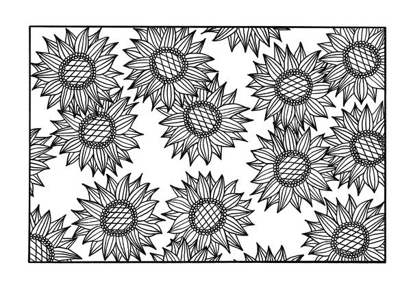 Sunflower coloring pages for adults