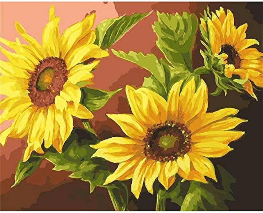 Paint by numbers painting by numbers paint by number diy flowers sunflower for children for picture acrylic wall photo home decoration art gifts xinch home