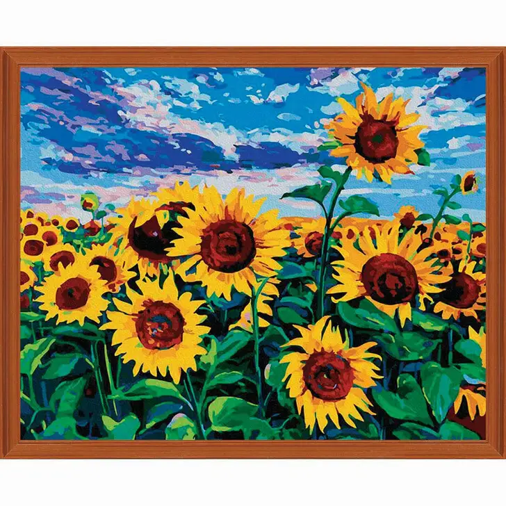 Adbrain sunflower field paint by number kit
