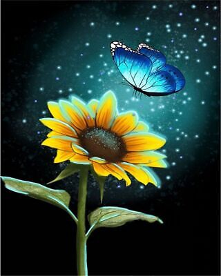Sunflowers and butterfly painting by numbers simple design canvas house displays