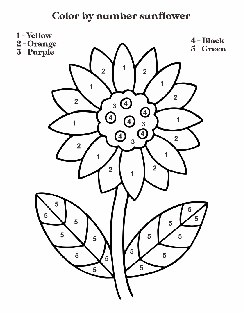 Best free printable preschool worksheets color by numbers pdf for free at printablee sunflower coloring pages coloring pages color by number printable