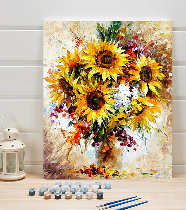 Abstract sunflower paint by numbers