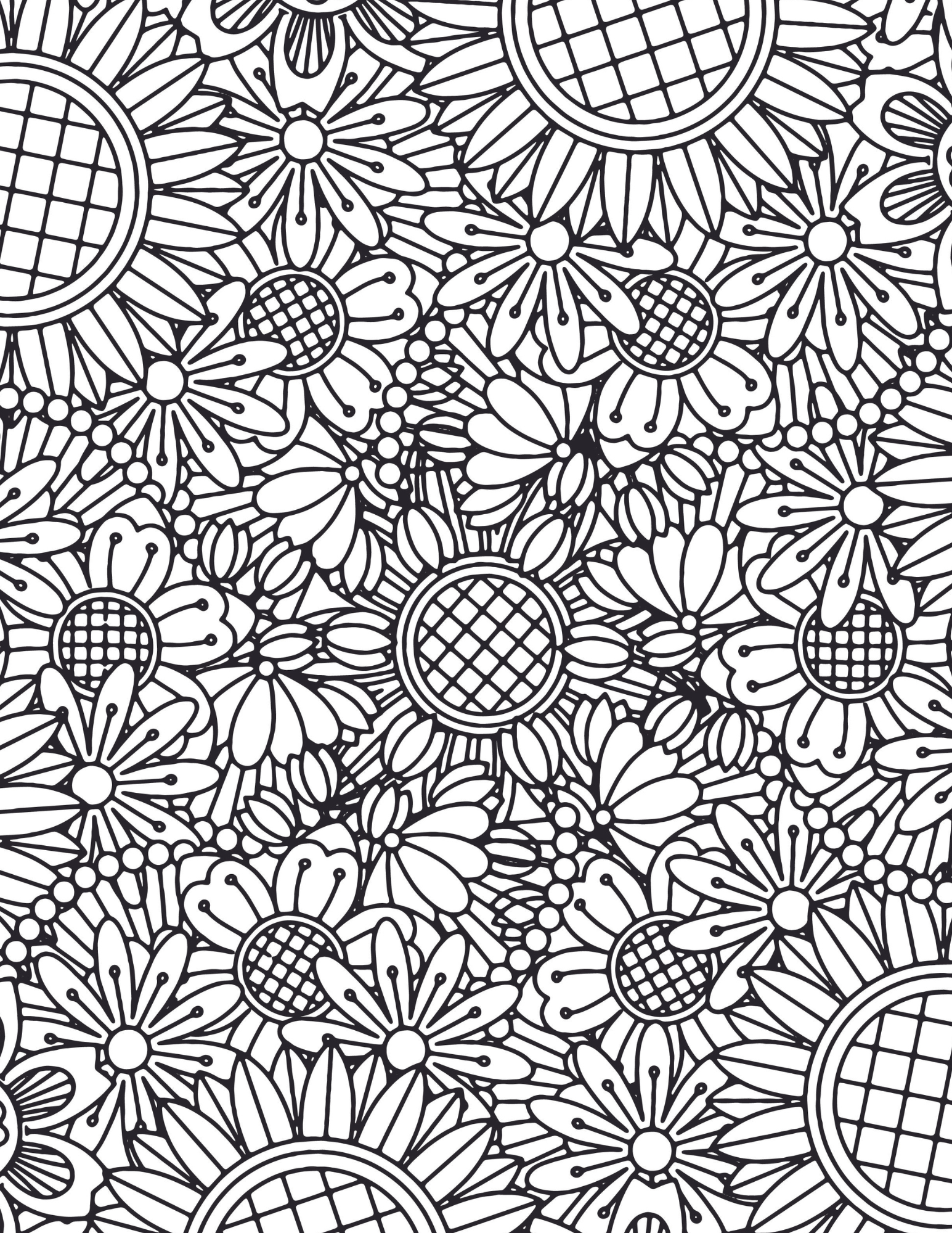 Free sunflower coloring pages for adults and kids