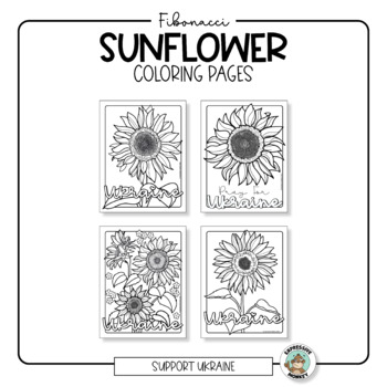 Sunflower coloring pages â fibonacci spirals â easter â mothers day â ukraine