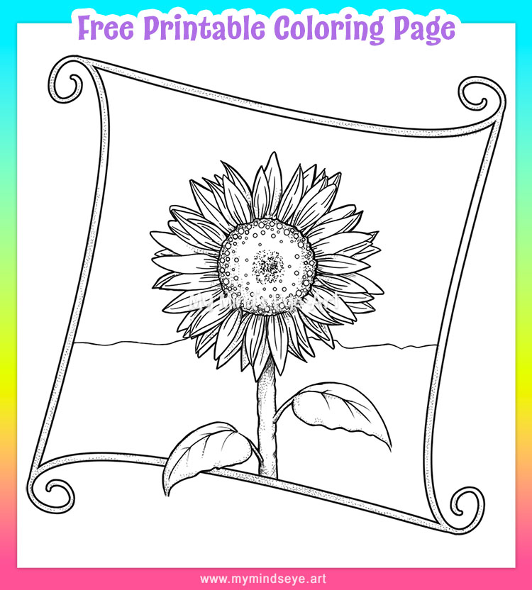 Sunflower coloring page c