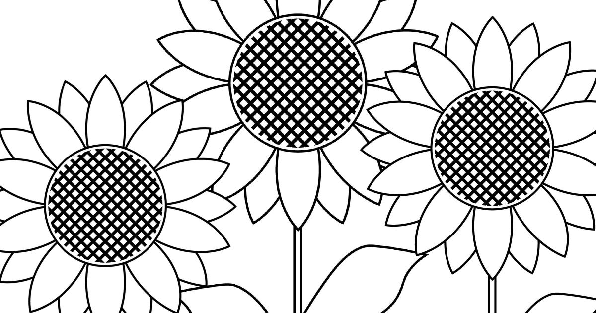 Free printable sunflower garden coloring page