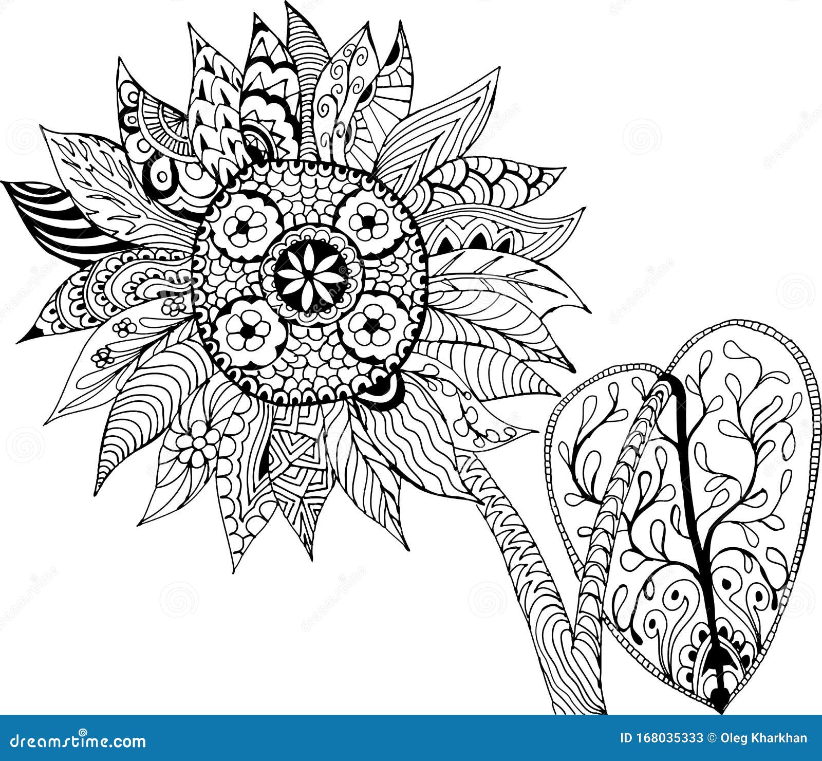 Sunflower coloring stock illustrations â sunflower coloring stock illustrations vectors clipart