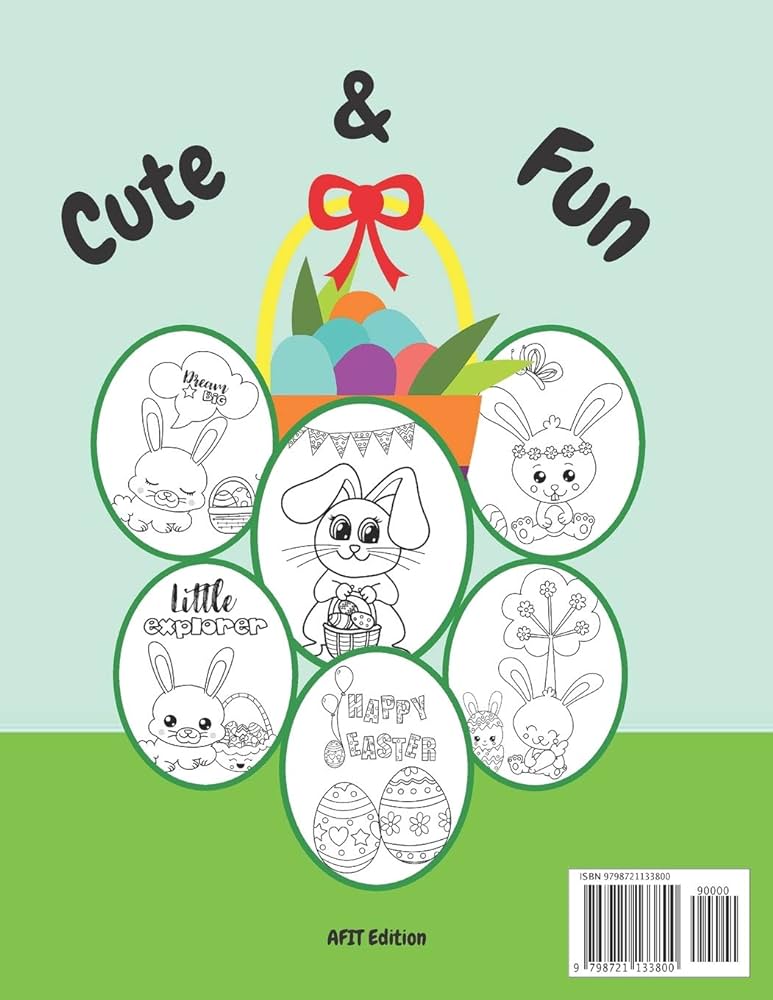 Sunny bunny easter coloring book for kids easter coloring book with cute bunnies easter egg basket and more cute fun images afit edition books