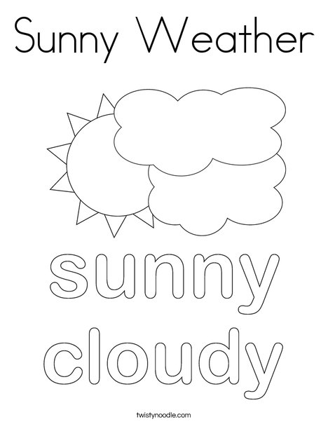 Sunny weather coloring page