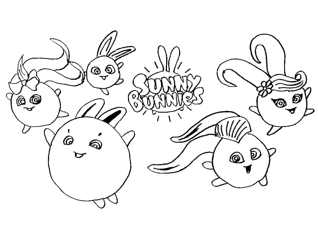 Characters in sunny bunnies coloring page