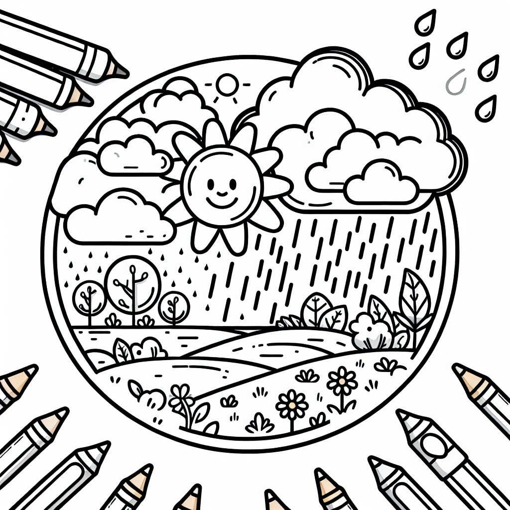 Sunny weather coloring pages