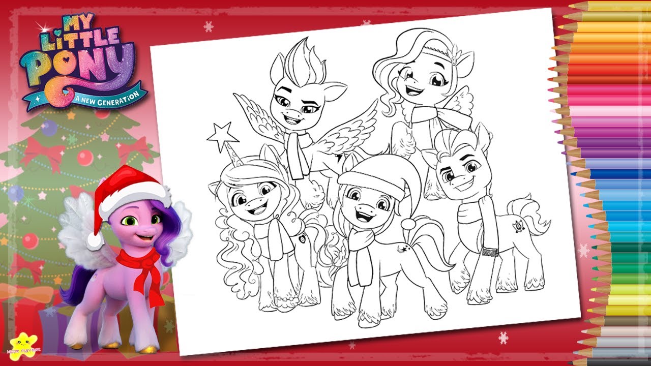 Coloring my little pony new generation holiday sunny izzy hitch pipp and zipp kiddie playtime