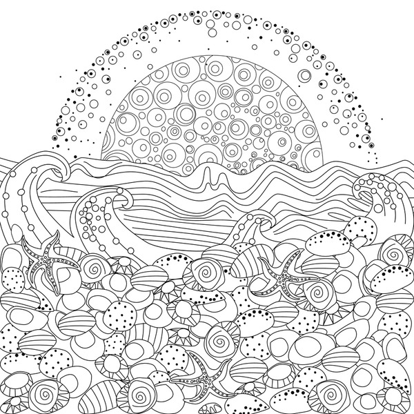 Thousand coloring page sunrise royalty