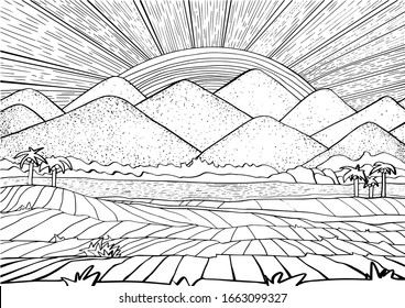 Thousand coloring page sunrise royalty
