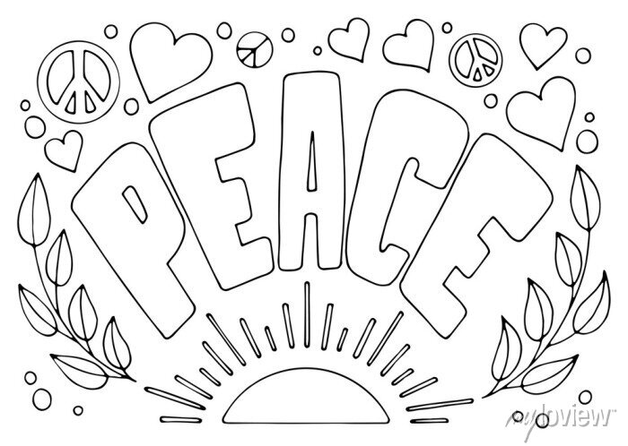 Coloring page peace laurel branch sunrise symbols of peace plakãty na zeä â plakãty grafickã rostlina barvenã