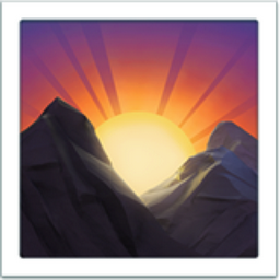 Sunrise over mountains emoji uf