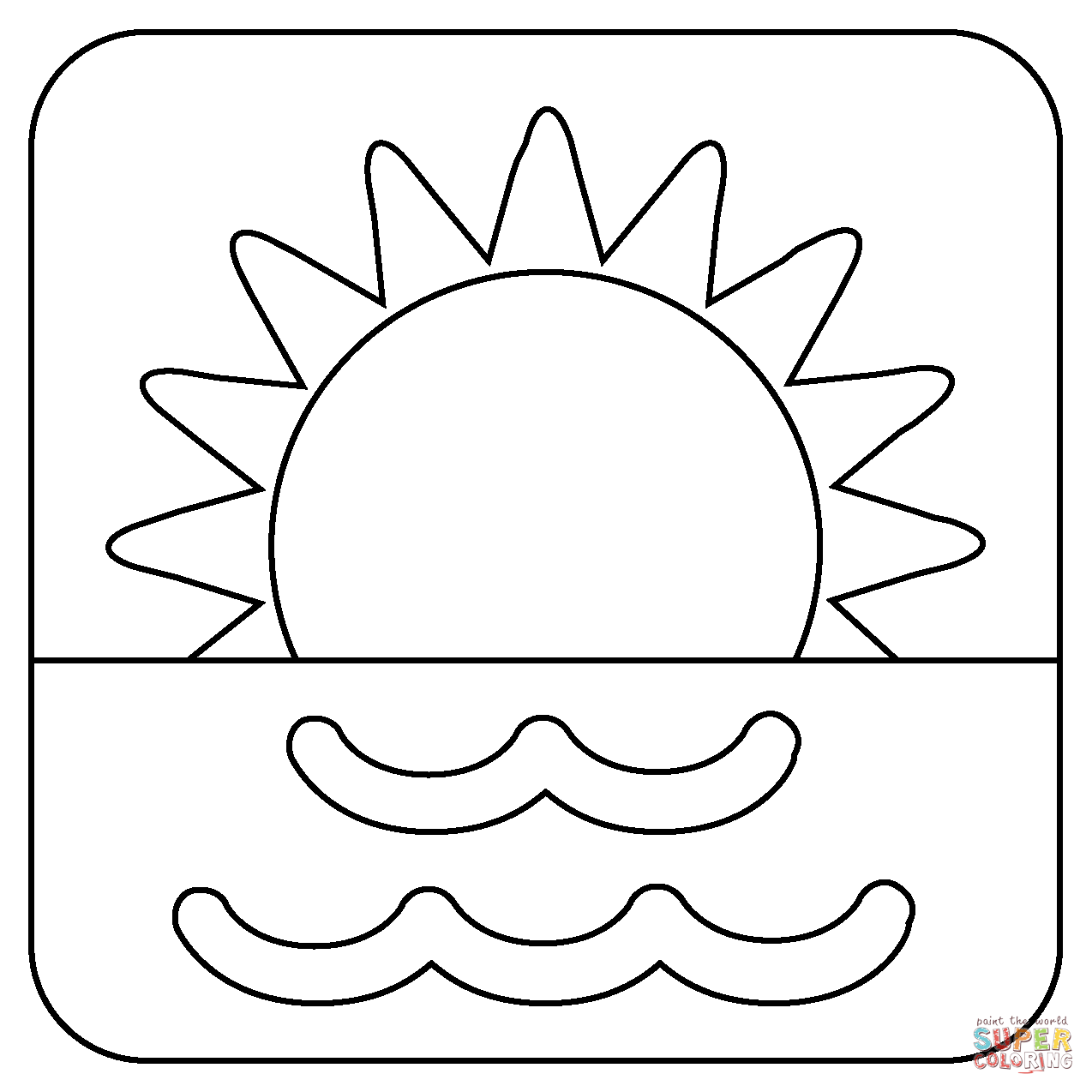 Sunrise emoji coloring page free printable coloring pages