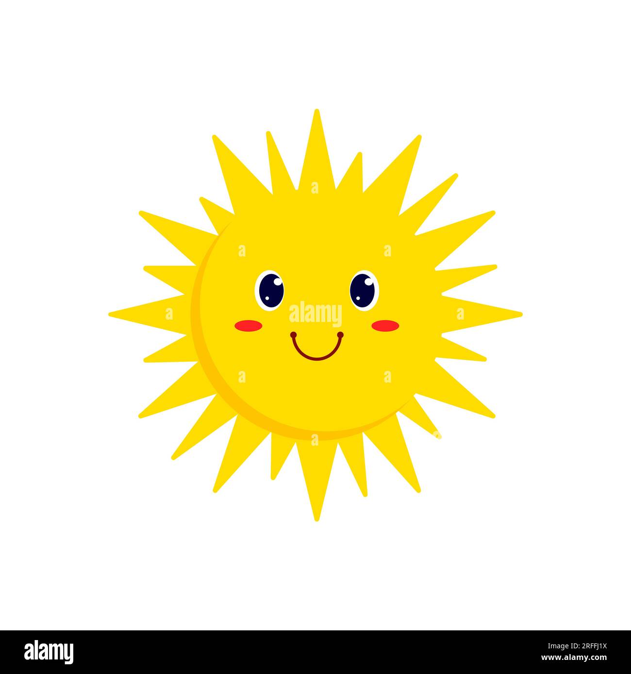 Smiling sun cartoon character vacation emoji vector sunny day emoticon childish joyful sun emoticon weather forecast personage stock vector image art