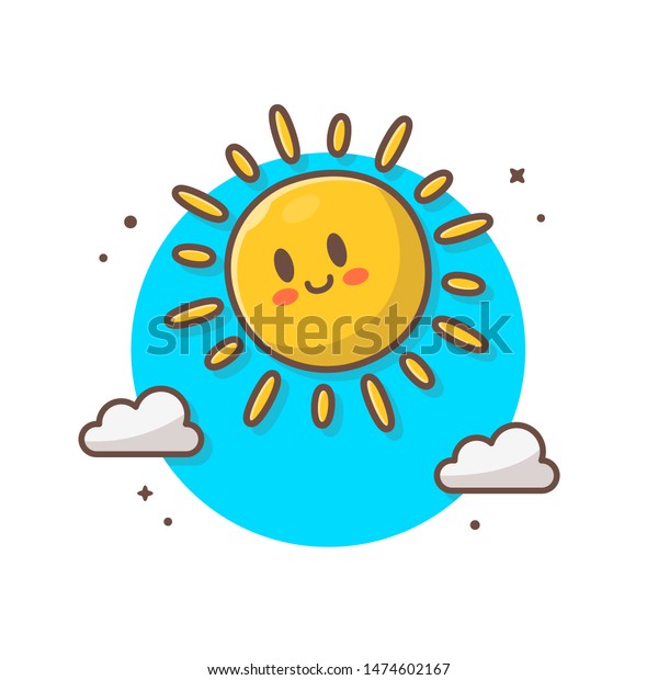 Cute sun rise clouds vector illustration stock vector royalty free